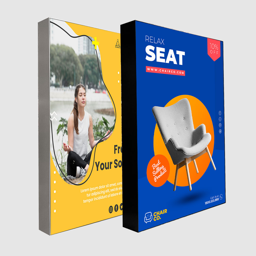 Light Box Visual Backlit fabric lightbox - LED 60x80cm single sided - Prosky Lights™